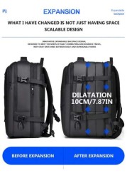 Men Backpack Rucksack Business Backpack With USB Charge Port 1pc Expandable Laptop Backpack Casual Multi Pocket Daypack Large Capacity Fashion Backpack High Quality Waterproof Oxford Male Travel Commu