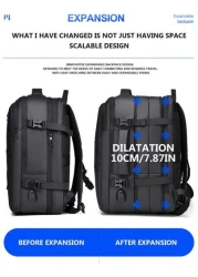 Men Backpack Rucksack Business Backpack With USB Charge Port 1pc Expandable Laptop Backpack Casual Multi Pocket Daypack Large Capacity Fashion Backpack High Quality Waterproof Oxford Male Travel Commu