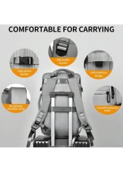 Clevn Kare Large Multi Compartment Travel Backpack Space Saving Design Fabric Carry On Friendly Suitable For Weekend Getaways Camping And Laptop Storage Compression System Dual Handle Backpack