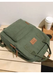 Teenagers Small Corduroy Backpack Lightweight Casual High School College 14 Inch Laptop Travel Bag Backpack Rucksack Dad College Bag School Bag Gifts Fall Christmas Scream Bag Backpack Winter Gifts Ca