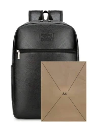 Faux Leather Vintage Backpack Slim 15 6 Inch Laptop Bag Casual Travel Daypack Brown Black Vacation School Summer Water Proof Carry On PU Leather Business Casual Black Husband Purse Holiday Computer Bl