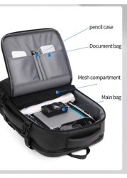 1pc Expandable Large Capacity Travel Backpack Outdoor Beach Bag School Student Backpack Weekend Overnight Bag With Wet Dry Separation Multiple Pockets Scratch Resistant Water Resistant Fabric Holiday