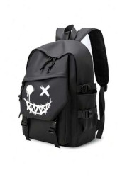 Unisex Large Capacity Luminous Casual Backpack Solid Color College High School Student Backpack For Men Fashionable Lightweight Simple Waterproof Backpack Korean Style Travel Laptop Bag Anime School S