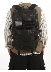 50L 1000D Nylon Water Proof Trekking Fishing Hunting Bag Backpack Outdoor Rucksacks Ruck Sack Travel Camping Weekend Large Capacity Carry On Utility Gift Bag Water Proof Camping Multi Functional Vacat