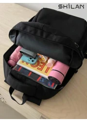 SHILAN حقيبة ظهر للطلبة الجامعيين، حقيبة سفر عالية السعة، موضة كورية، كاجوال