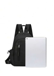 Men Functional Backpacks School Bag Bookbag Black Bag Casual Daypack Business Outdoor Minimalist For Students Valentines Gifts Rucksack Summer College Bag Dad Bag For School Multi Functional For Books