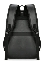 Vintage 15 6 Inch Laptop Backpack For Men Leather Look Slim Computer Bag Casual Travel Rucksack In Brown And Black