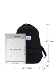 Nylon Waterproof Laptop Backpack Fits 15 6 Inch Unisex Travel Bag