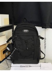 Large Capacity Backpack Simple Solid Color Schoolbag Rucksack Summer College Bag Dad School Bag Freshman Multi Functional Dorm University Gifts Fall Christmas Scream Bag Backpack Winter Christmas Gift