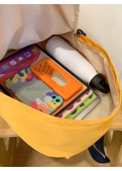 New Fashionable Contrasting Letter Print Backpack With Unique Design For Students Large Capacity Campus Backpack Commuting Backpack Nylon