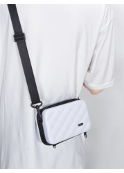 Mini Simple Rhombus Crossbody Bag Shoulder Bag Water Resistant PVC Hard Shell Bag For Men Casual And Versatile College Bag Summer Dad Bag For School Multi Functional Messenger Bag Sling Bag Student La