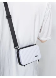 Mini Simple Rhombus Crossbody Bag Shoulder Bag Water Resistant PVC Hard Shell Bag For Men Casual And Versatile College Bag Summer Dad Bag For School Multi Functional Messenger Bag Sling Bag Student La