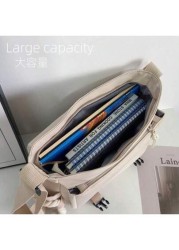 1pc Japanese Harajuku Style Solid Fashionable Casual Large Capacity Women Crossbody Bag High Shool Girls Messenger Bag For Class Teens Girls Boys Street Campus Crossbody Bag For University High Shool