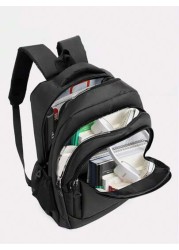 Leisure Sports Style Nylon Backpack Can Hold 15 6In Computer Bag Large Capacity School Bag Lightweight Multi Functional Travel Bag Convenient Storage Day Bag Fashion Business Trip Bag Suitable For Stu