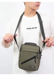 حقيبة كتف رجالية ذات سعة كبيرة، حقيبة مربعة صغيرة للسفر