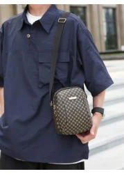 peach tree حقيبة صدر كاجوال مقاومة للماء من البولي يوريثان، حقيبة كروسبودي للكتف للرجال ، حقيبة رسول بلون بسيط عتي