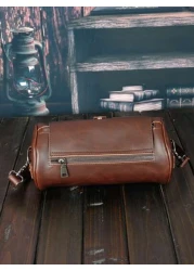 حقيبة كروس بودي اسطوانية ، حقيبة جانبية ، حقيبة كتف متعددة الوظائف مقاومة للماء لرجال الأعمال وللكلية والسفر