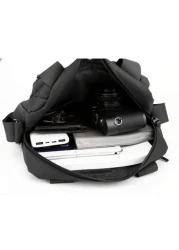 حقيبة كتف/عبر الجسم متعددة الوظائف مقاومة للماء، حقيبة يد عمل بسيطة، حقيبة سعة كبيرة مربعة الشكل، حقيبة نايلو