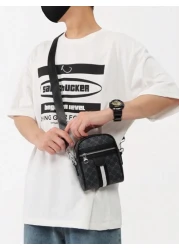 Mobile Phone Crossbody Sling Bag Faux Leather Small Square Shoulder Bag Men s Bag Fit Street College Father s Day Gift Travelling Adult Birthday Gift Freshman Tote Bag Rider Bag Gym Bag Checkered Plai