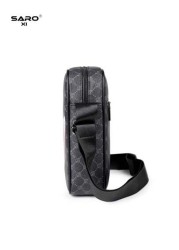 Men s Slanted Shoulder Bag With Side Pocket Crossbody Bag Shoulder Bag Square Bag Multi Function Suitable For Commuting PVC Casual Bag Simple Style Black Floral Gift For Men Boyfriend Luxury Bags