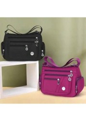 Multifunctional Multi Compartment Crossbody Bag New Lightweight Leisure Shoulder Bag Cell Phone Change Documents Bag