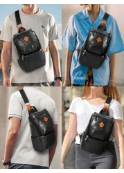 حقيبة صدر رجالية موضة، حقيبة كروس بدي رجالية مضادة للسرقة، حقيبة ظهر قابلة للضبط بحزام كتف مقاوم للماء وخفيفة