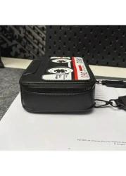 Unisex Magnetic Tape Design Small Square Crossbody Shoulder Bag Fashionable Casual Camera Bag For Men Women