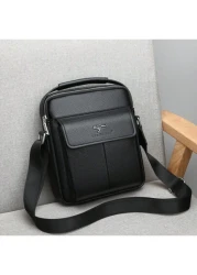 حقيبة كتف جلد صناعي (بي يو) للرجال، حقيبة كاجوال للطلاب الجامعيين