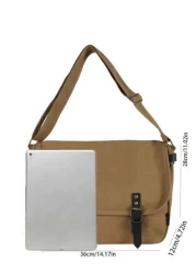 Unisex Casual Flap Canvas Crossbody Messenger Bag Portable Shoulder Bag For Work Shopping Travel Suitable For Father s Day Holidays Gatherings