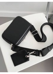Minimalist Small White Square Wallet With Removable Wide Strap Crossbody Bag Graduation School Supplies