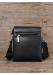 HOVI S Men s Fashion Slim Crossbody Bag Stylish Ultra Thin Business Casual Commuter Shoulder Bag With Flap Multi Compartment Large Capacity Multi Functional Messenger Bag For Men