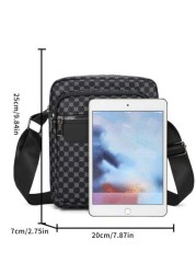 Men s Printed PU Leather Shoulder Bag Small Briefcase Business Bag With Anti Theft Zipper For Travel Christmas Gifts Bag Crossbody Bag Winter Zipper Bag Thanksgiving Purse Holiday Tote Bag Messenger B