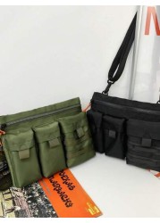 Men s Casual Solid Color Shoulder Bag Versatile Crossbody Messenger Bag Lightweight Fashionable For Outdoor Travel