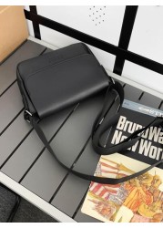Men s Business Style Minimalist Letter Print Crossbody Bag With Flap Leather Business Casual Shoulder Bag Side Bag Sling Bag For Travel Vacation School Holiday Sport Waterproof Lightweight Dorm Univer