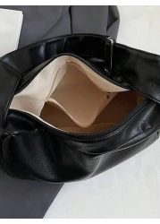 حقيبة كاجوال عصرية من الرجال من جلد PU مقاوم للماء بحزام عريض، بشكل مربع وحجرة واحدة للتنقل اليومي أو السفر، حق