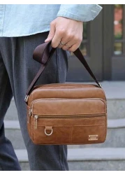 Men s Horizontal Strap With Ring Crossbody Leisure Shoulder Bag Suited For Male Travelers Students And Daily Commuters