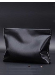 gorchis New Men s Soft Leather Clutch Bag Large Capacity Envelope Bag Black Practical With Space For Mobile Phones And Change Handbag Purses Anti Theft Bag Carry On College Multi Functional Christmas