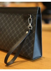 1pc Men s Fashion Business Clutch Bag PU Material With Wrist Strap Wallet Handbag Small Square Bag Detachable Wrist Strap Practical Card Slots Inside Valentine s Day Gift Purses Vintage Travel Essenti