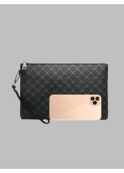 PU Leather Printed Clutch Bag Handheld Bag Wristlet For Men