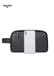 saroxi Men s Large Capacity Fashion Casual Outdoor Travel Hand Wrist Pouch Big Storage Portable High End Simple And Stylish Suitable For Office Gift For Young People Students Men Bag Gifts For Men Chr