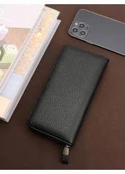 HOVI S Fashionable Minimalist Business Men s Clutch Bag Double Zipper Large Capacity Multi Card Slots Wrist Pouch Suitable As Gift On Holidays And Anniversary Vacation Gifts Travel Christmas Purse Tha