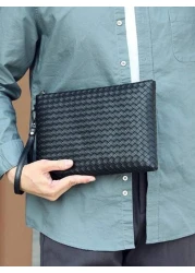 New Men Wallet Male Pu Clutch Purse Coin Purse Large Capacity Pu Leather Business Hand Bags Clutch Bag Handbag Wristlet Bag Envelope Bag Gift For Husband Waterproof Valentines Gift Holiday Wash Bag Ol