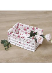 مجموعة من 3 سلال تخزين منسوجة صديقة للبيئة - صناديق مستطيلة متينة بإطار بلاستيكي قوي وبطانة قماشية قابلة للإزالة، مثالية لتنظيم الأغراض الصغيرة، الألعاب، الكتب، أدوات التجميل، وأكثر - أبيض