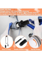 3-Piece Drain Cleaning Kit &ndash; Includes a 155cm Dual-Sided Pipe Cleaning Brush, 45cm Sink Unclogging Brush, and 50cm Hair Removal Tool for Showers, Bathrooms, and Kitchen Drains