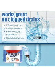 Rapid-Foaming Drain Cleaner Powder &ndash; 200g Powerful Formula for Clearing Clogs in Sinks, Bathrooms, and Kitchens, Safe for All Pipes and Helps Prevent Future Blockages