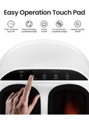 Renpho Foot Massager Machine With Heat, Shiatsu Massager Deep Kneading Therapy, Air Compression, Relieve Foot Pain From Plantar Fasciitis, Improve Blood Circulation (Panel Control)