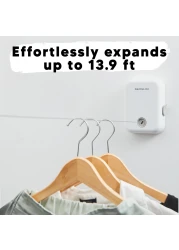 GorillaLine Retractable Clothesline Indoor Outdoor Clothes Line Heavy Duty Clothes Drying Laundry Line Wall Mounted Drying Rack Clothing Line