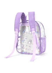 1 Piece Pvc Pink Unicorn Print Cute Children S Backpack Waterproof Backpack For Travel And School Kawaii School Bag With Side Mesh Bag Daily Commuting Use Holiday Gift