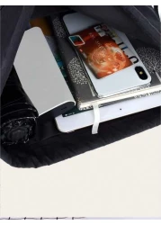 1 Pc Fashion Cute Cartoon Printing Polyester Material Drawstring Strap Pocket Suitable For Boys And Girls Large Capacity Backpack Sports Backpack Basketball Bag Suitable For Sports Suitable For Going