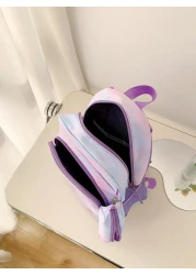 Cartoon Unicorn Printed Backpack For Girls With Pencil Case Included